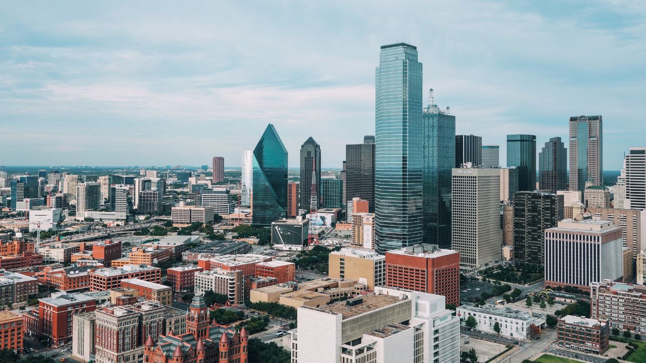 Aerial view of downtown Dallas, Texas